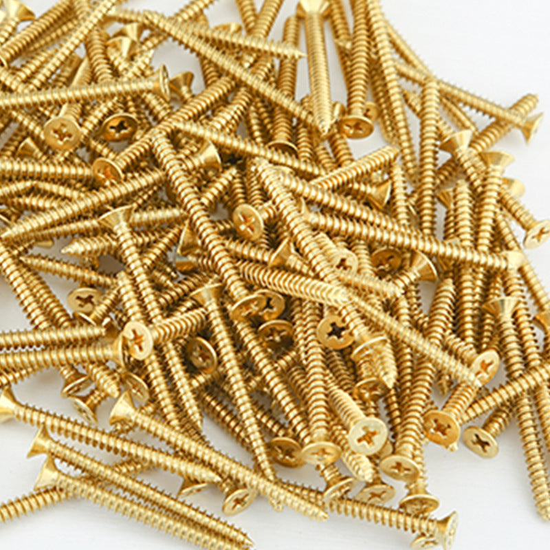 M3/M4/M5/M6 Gold 304 Stainless Steel Cross Groove Countersunk Head Self-Tapping Screws Flat Head Self-Tapping Screws Spot for Furniture Assembly & Repair
