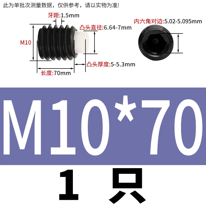 12.9 Black POM/Nylon Screw M2-M10 Buffer Plunger Stop Tightening Machine Bolt
