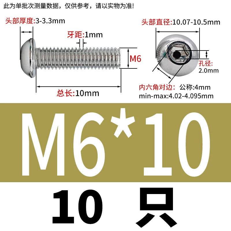 M2.5-M12 304/316 Stainless Steel Exhaust Screw Hex Socket Round Head Hollow Punching Vacuum Through Hole Threaded Screw