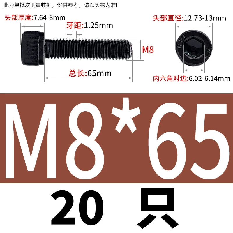 DIN912  M1.4-M16 Grade 12.9 Cup Head Hexagon Screw Full Thread Cylindrical Knurled Head Metric Screw