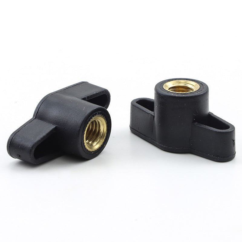 M5/M6/M8  4.8 grade black Z-shaped blind hole nut spot wholesale plastic hand screw rubber head nut for Industrial Equipment & Household Installation