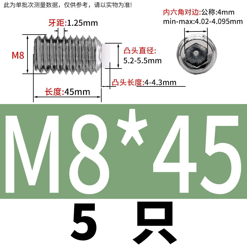 POM/Nylon Rubber Head Plunger 304 Stainless Steel Buffer Stop Screw M2-M10