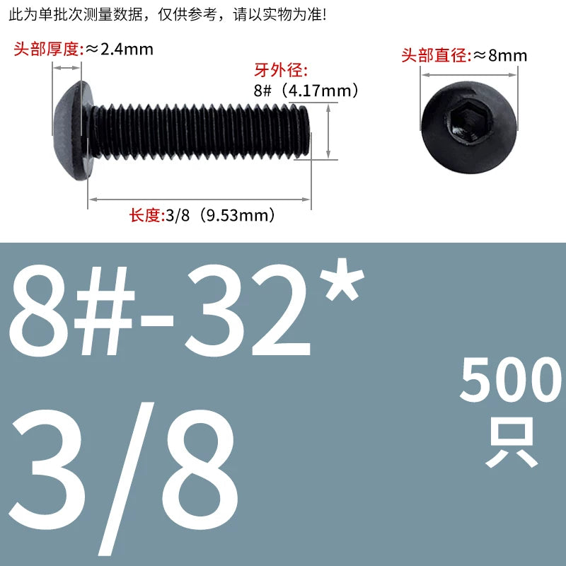 10.9 Grade UNC/UNF/BSW Screw Round Mushroom Cup Head Hex Machine Screw