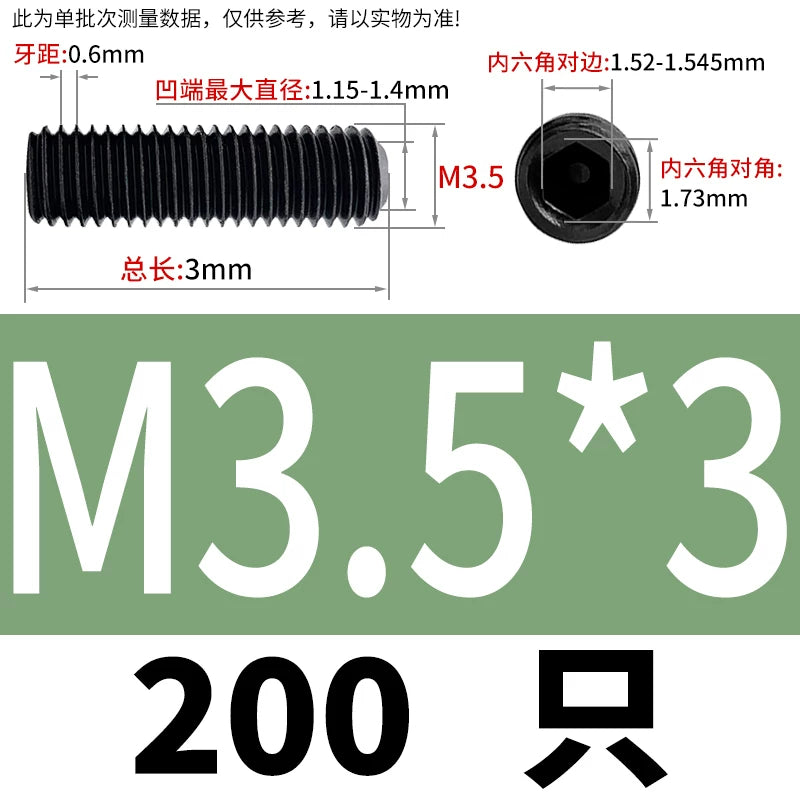 DIN916/GB80 M1.6-M24 Concave End Screw | 12.9 Grade Hex Socket Headless Industrial Set Screw