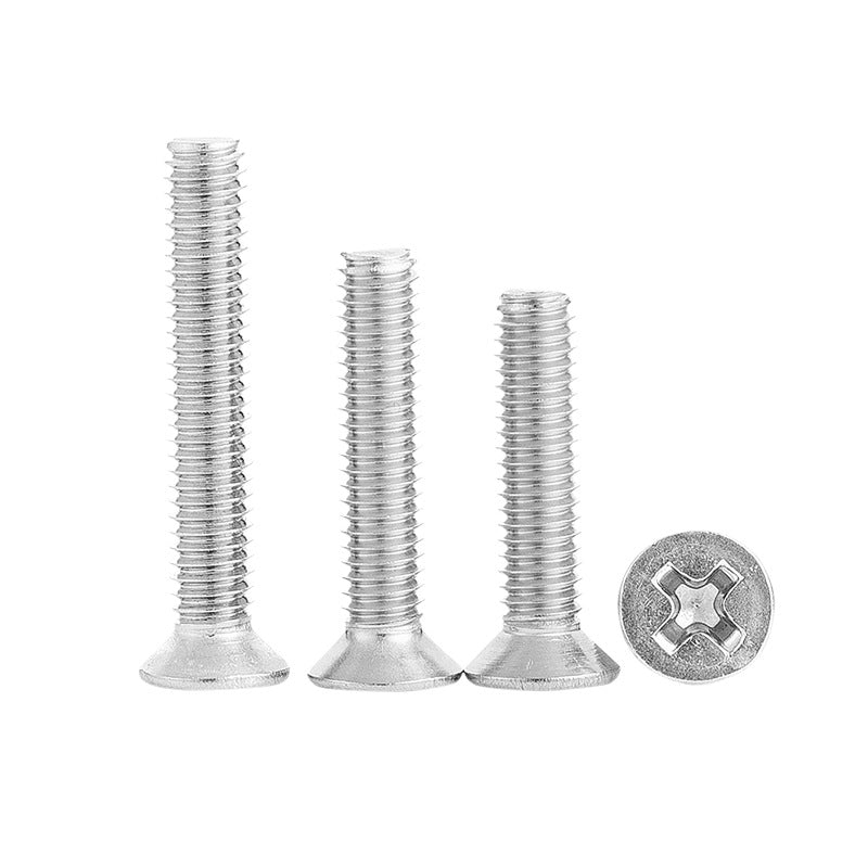 M2/M4/M10 304 Stainless Steel Machine Screws Cross Countersunk Flat Head Screws for Electronics Assembly/DIY Projects/Furniture Hardware/Industrial Fastening