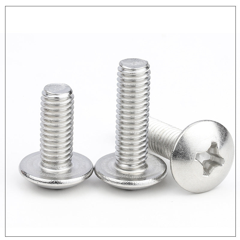 Nickel-plated large flat head cross groove screw mushroom flat head machine screw umbrella head screw flat large head screw for DIY & Hardware Customization