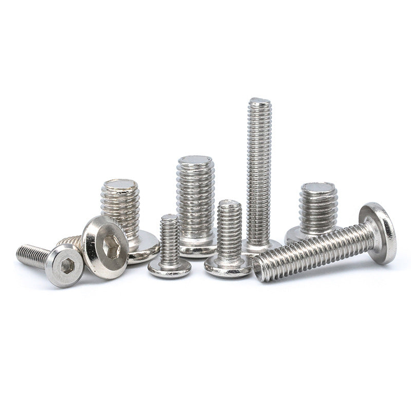 M6/M8 Iron-plated nickel-plated large flat head chamfered hexagon screws beveled hexagon machine teeth screws Furniture bolts for Furniture Hardware