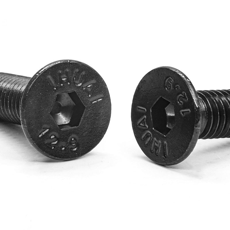 M2 Grade 12.9 Small Countersunk Head Hex Socket Screws  Black Alloy Steel High Strength Fasteners for Machinery & Equipment