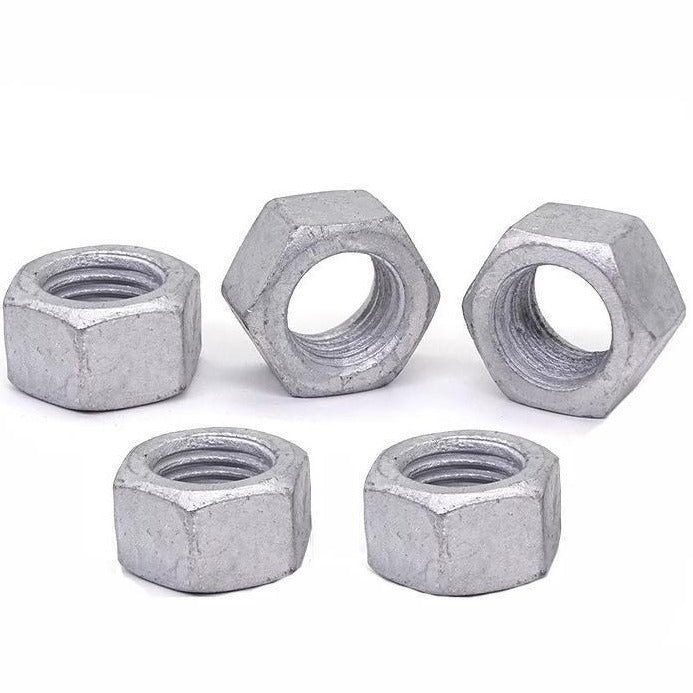 Hot dip galvanized hexagonal nut 8.8 grade hot dip galvanized reaming external hexagonal nut screw cap for Steel Structure & Bridge Construction