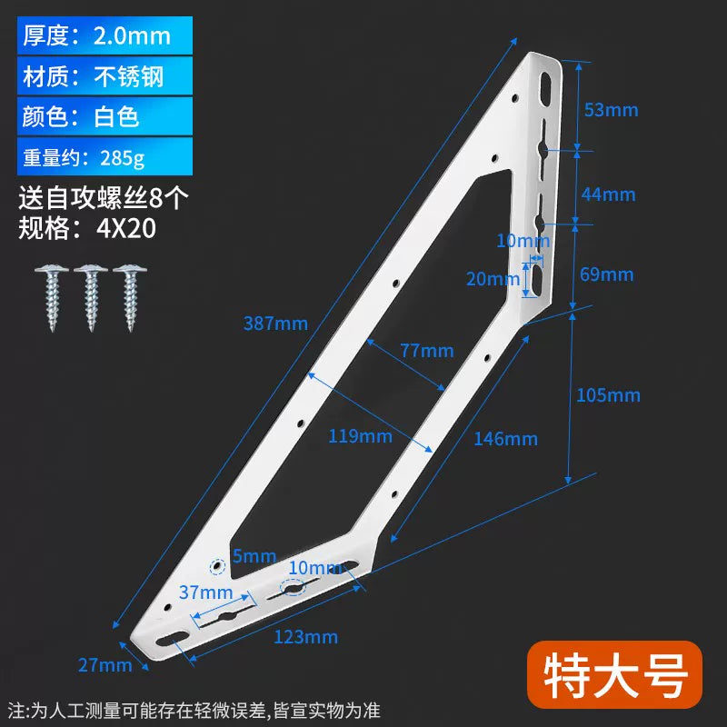 Stainless Steel 90 Degree Angle Bracket Thickened Triangular Support Frame Cabinet Reinforcement Accessory