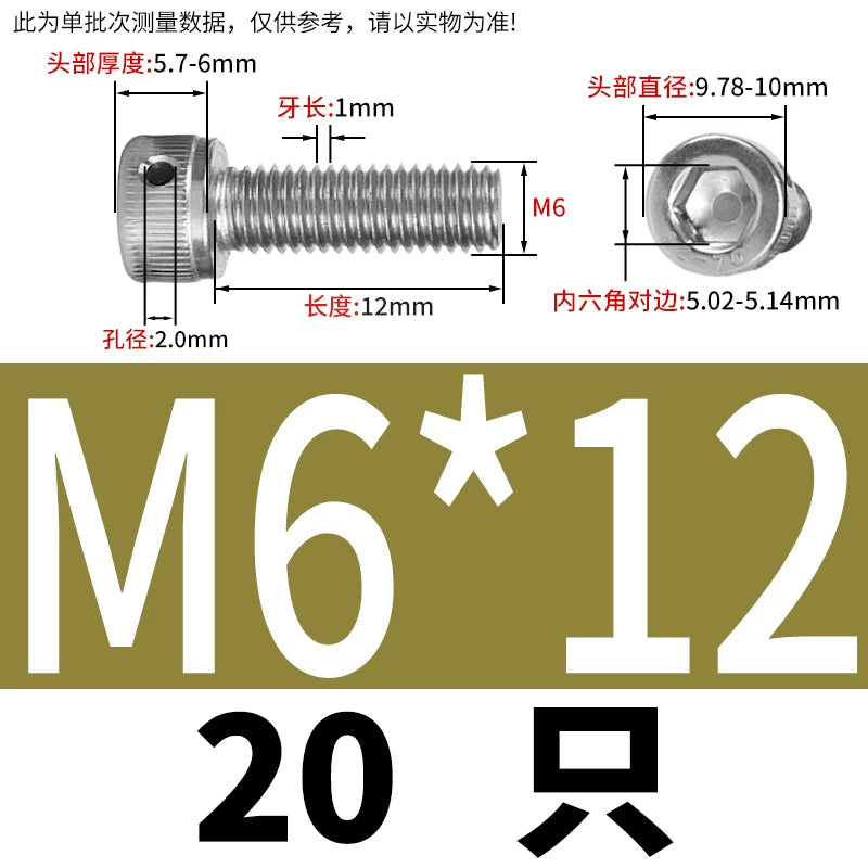 DIN912 Stainless Steel Lead Seal Screw Hex Head Side Hole Anti-Dislodge Fastener