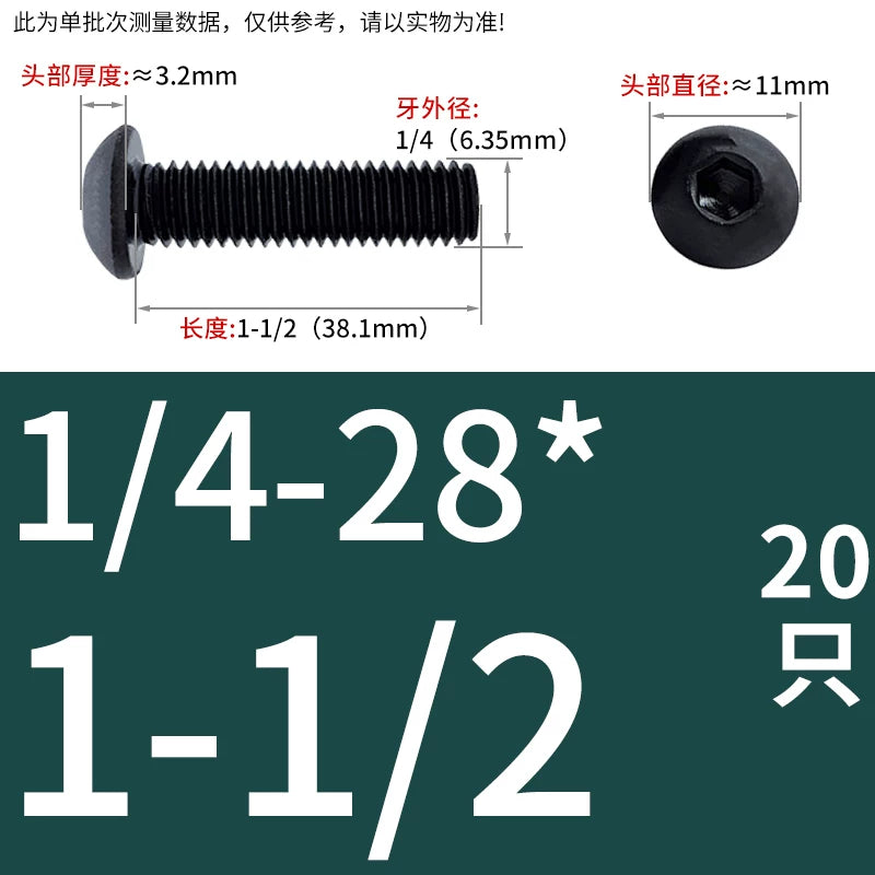 10.9 Grade UNC/UNF/BSW Screw Round Mushroom Cup Head Hex Machine Screw