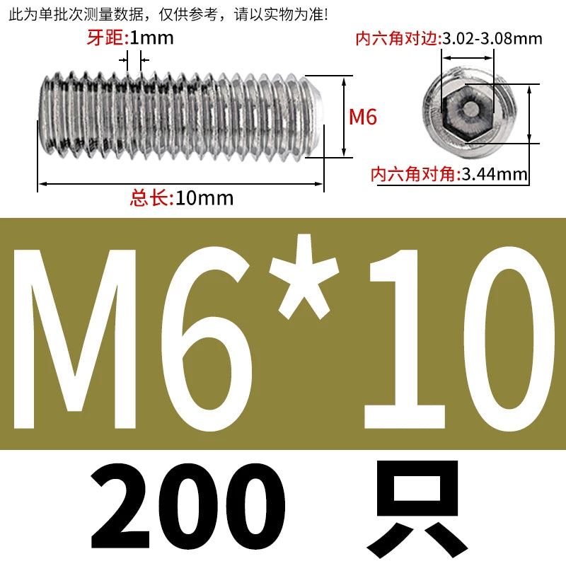 DIN913/GB77 M1.6-M20 Headless Set Screw 304 Stainless Steel Hex Socket Flat End Grub Screw