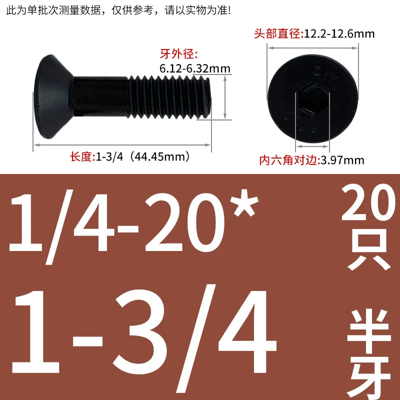 #2 #6 1/2 UNC/UNF/BSW Grade 10.9 Screw Imperial Countersunk Flat Cup Hexagon Precision Screw