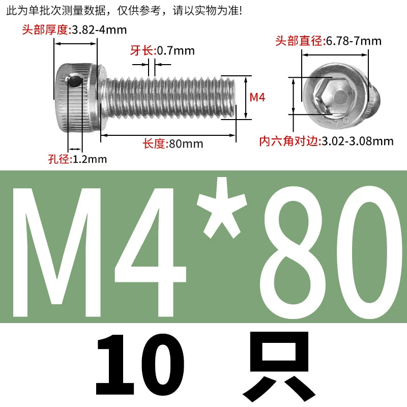 DIN912 Stainless Steel Lead Seal Screw Hex Head Side Hole Anti-Dislodge Fastener