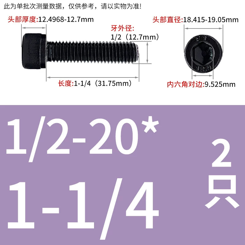 10#-1/2 12.9 Grade Screw UNF American Cylindrical Head Hex Fine Thread Imperial Machine Bolt