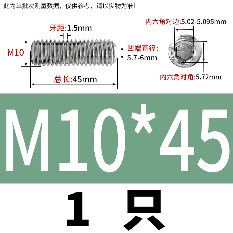 DIN916 M3-M10  316 Stainless Steel Concave End Set Screw Hex Socket Headless Fastener