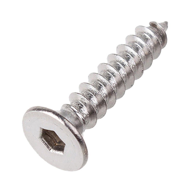 M2/M3/M4 201 Stainless Steel Countersunk Head Hexagon Self-Tapping Screws Flat Head Hexagon Self-Tapping Screws for Furniture & Construction