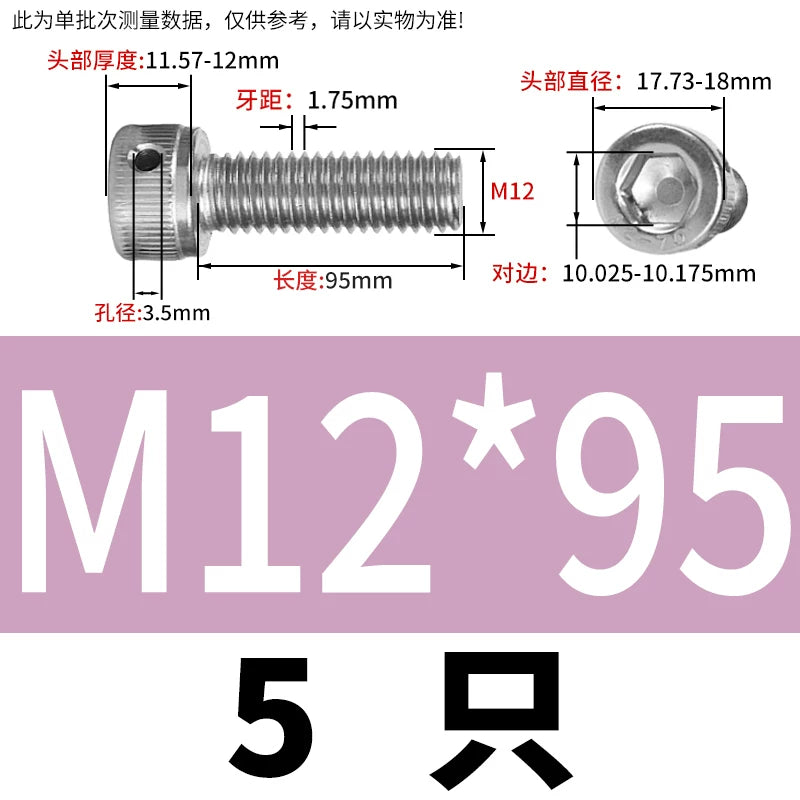 DIN912 Stainless Steel Lead Seal Screw Hex Head Side Hole Anti-Dislodge Fastener