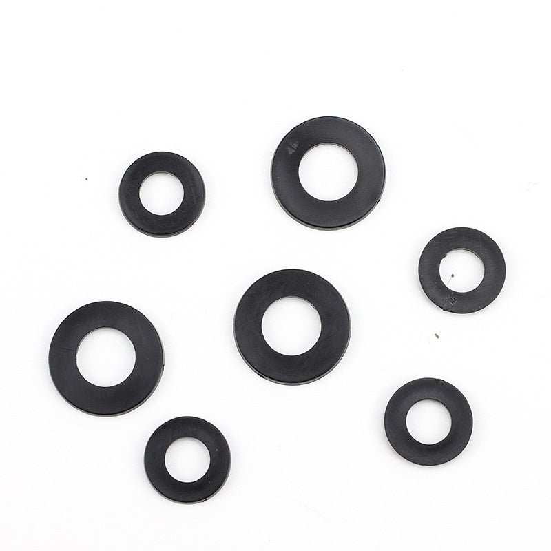 M2-M8 Black Plastic Nylon Insulating Flat Gaskets Round Rubber Gaskets for Screws
