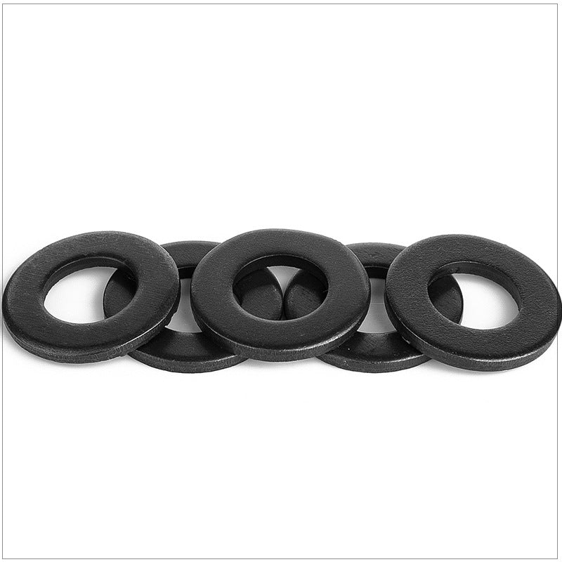 M4/M5/M6/M8/M10 Black Zinc Plated 304 Stainless Steel Flat Washers Round Metal Gaskets for Industrial & Furniture