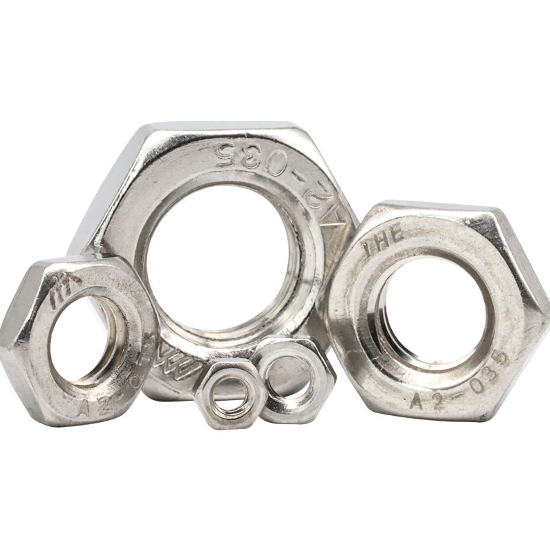 M6/M8/M12  304 stainless steel outer hexagonal thin nut fine tooth nut hexagonal flat nut for Industrial & Machinery Assembly