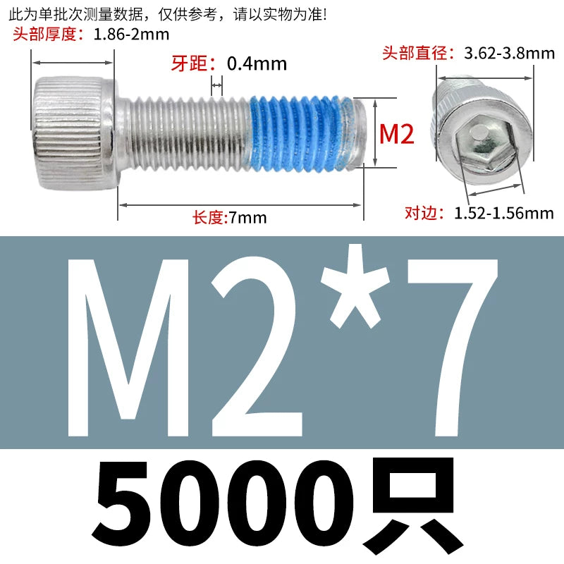 DIN912 Screw M1.4-M24  304 Stainless Steel Cup Head Hex Socket Coated Anti-Loose Bolt
