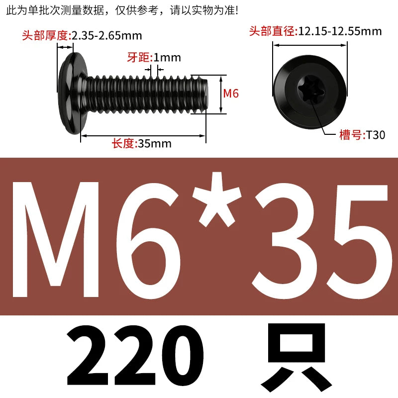 Black Torx Flat Head Furniture Screws & Sleeved Nut Set | 304 Stainless Steel | M3 M4 M5 M6 M8