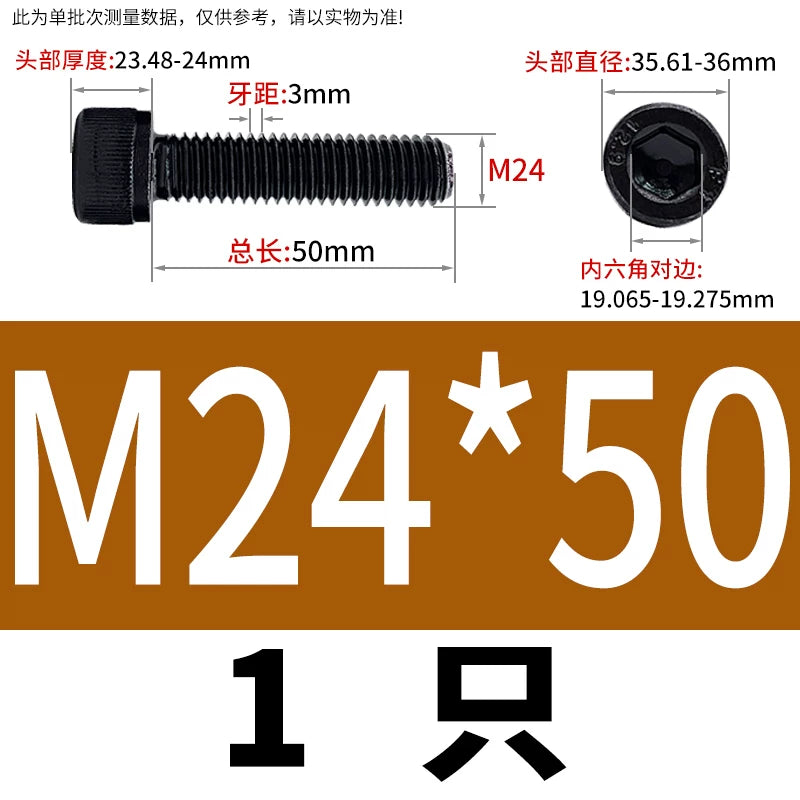 DIN912  M18-M27 Grade 12.9 Machine Screw M18-M27 Knurled Cup Head Hex Socket Full Thread Alloy Steel Fastener
