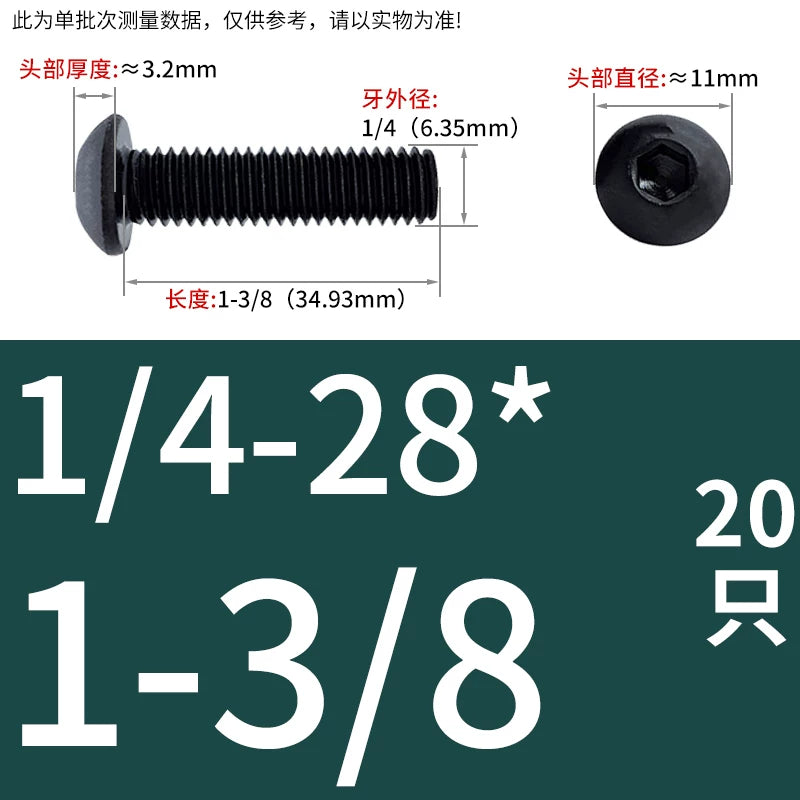 10.9 Grade UNC/UNF/BSW Screw Round Mushroom Cup Head Hex Machine Screw
