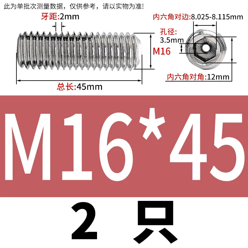 DIN913 Hex Socket Set Screw 304/316 Hollow Perforated Vacuum Exhaust Screw