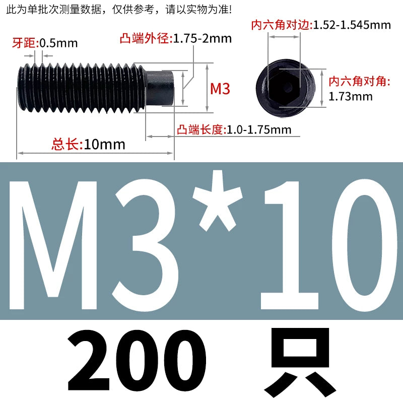 GB79/DIN915 M2.5-M16 Convex End Screw 12.9 Grade Hex Socket Cylindrical Headless Industrial Set Screw