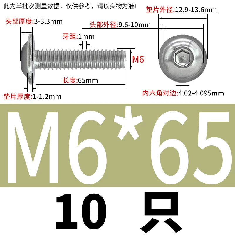 ISO7380.2  M2-M10 Hex Socket Screw 304/316 Stainless Steel Pan Head Flanged Padded Screw