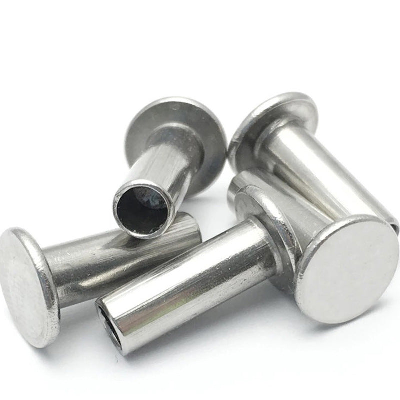 φ 2/φ 3/φ 4  201 Flat Head Semi-Hollow Rivet Stainless Steel Flat He ad Rivet Semi-Hollow Core Hollow Rivet  for Furniture & Leather Assembly