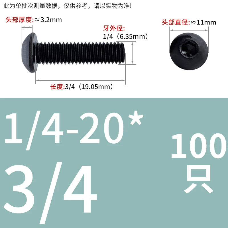 10.9 Grade UNC/UNF/BSW Screw Round Mushroom Cup Head Hex Machine Screw