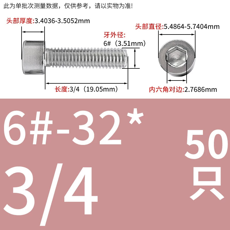304/316 Stainless Steel UNC Screw  US Imperial Cylindrical Head Cup Head Hex Non-Knurled Machine Bolt
