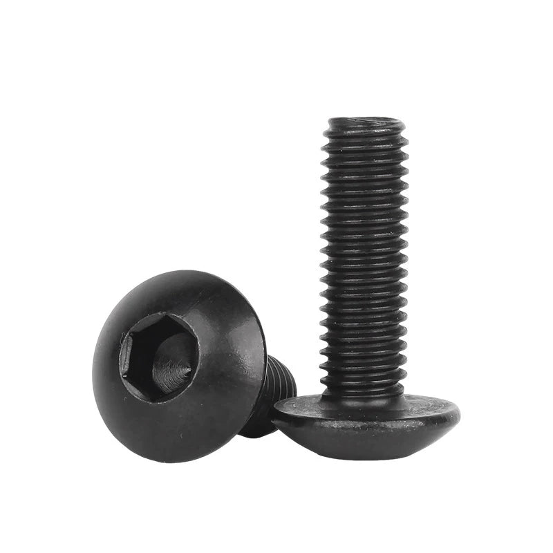 M3-M8 Black 304 Stainless Steel Screw Large Flat/Mushroom/Round Head Hex Socket Bolt