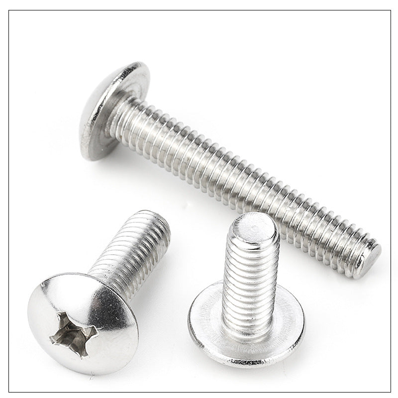 Nickel-plated large flat head cross groove screw mushroom flat head machine screw umbrella head screw flat large head screw for DIY & Hardware Customization