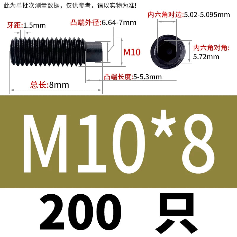 GB79/DIN915 M2.5-M16 Convex End Screw 12.9 Grade Hex Socket Cylindrical Headless Industrial Set Screw