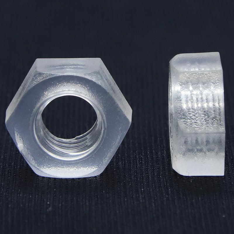 M2/M3/M4/M10 PC Clear Nuts Plastic Hex Nuts Acrylic Plastic Screws Nuts for Display Cases & Decor