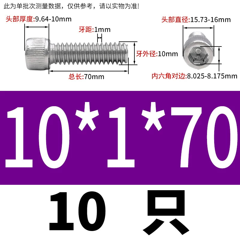 DIN912 M3-M12 Fine Thread Screw 304/316 Hex Socket Cup Head Stainless Steel Screw