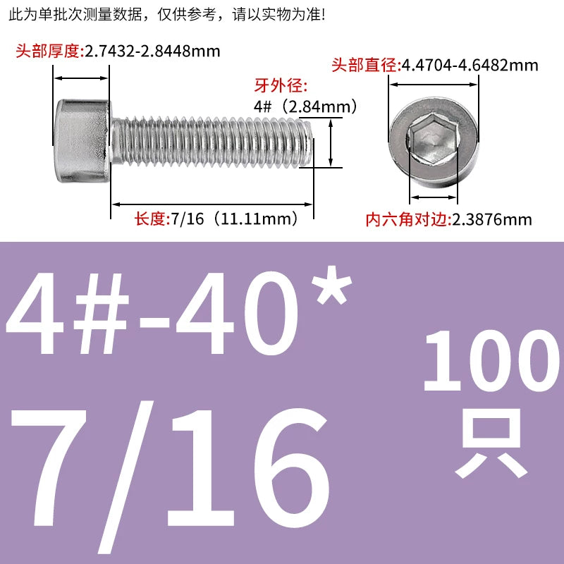304/316 Stainless Steel UNC Screw  US Imperial Cylindrical Head Cup Head Hex Non-Knurled Machine Bolt