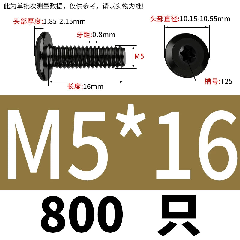 Black Torx Flat Head Furniture Screws & Sleeved Nut Set | 304 Stainless Steel | M3 M4 M5 M6 M8