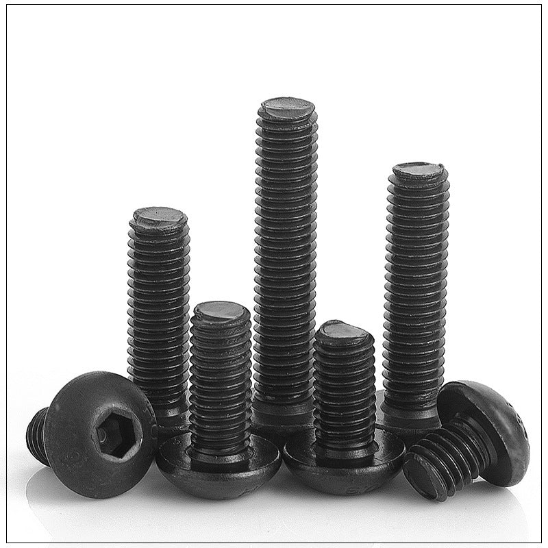 M1.6M2M3M4M5M6 12.9 grade hair black round head hexagon screw pan head high strength hexagon bolt for Electronic Equipment