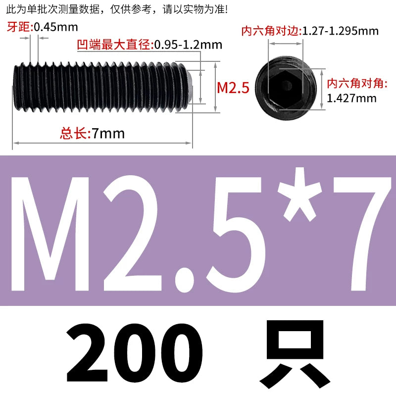 DIN916/GB80 M1.6-M24 Concave End Screw | 12.9 Grade Hex Socket Headless Industrial Set Screw