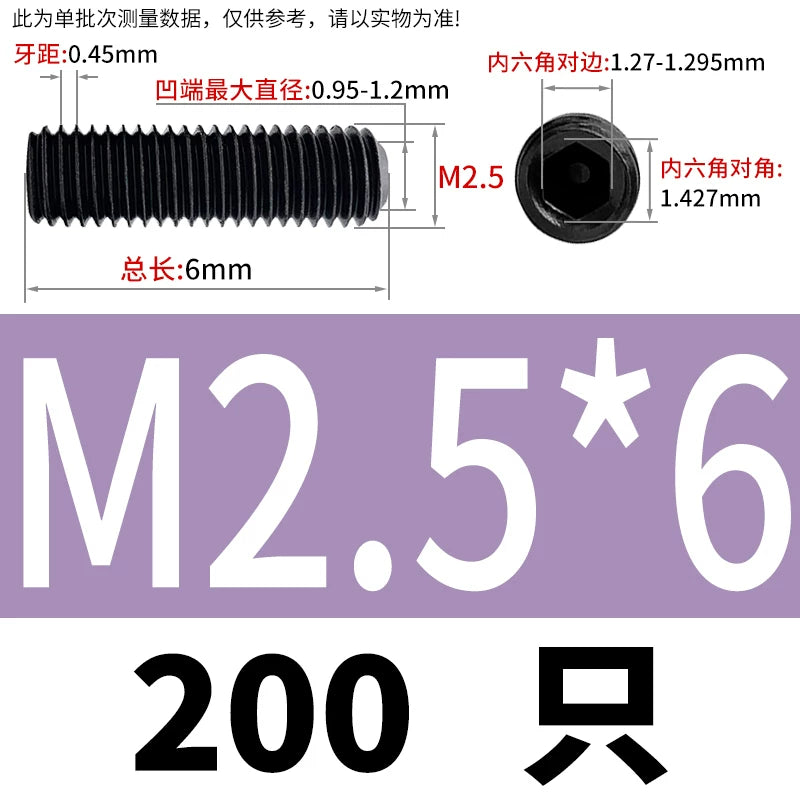 DIN916/GB80 M1.6-M24 Concave End Screw | 12.9 Grade Hex Socket Headless Industrial Set Screw