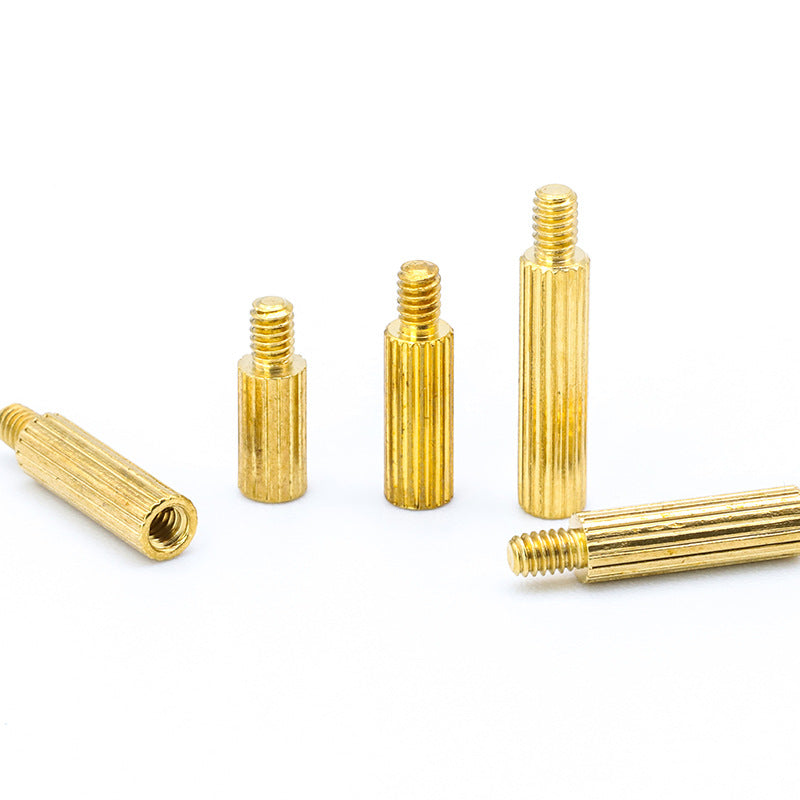 Female Round Knurled Copper Column M2 Single Head Main Board Isolation Column Knurled Threaded Copper Nut Column PCB Support Column