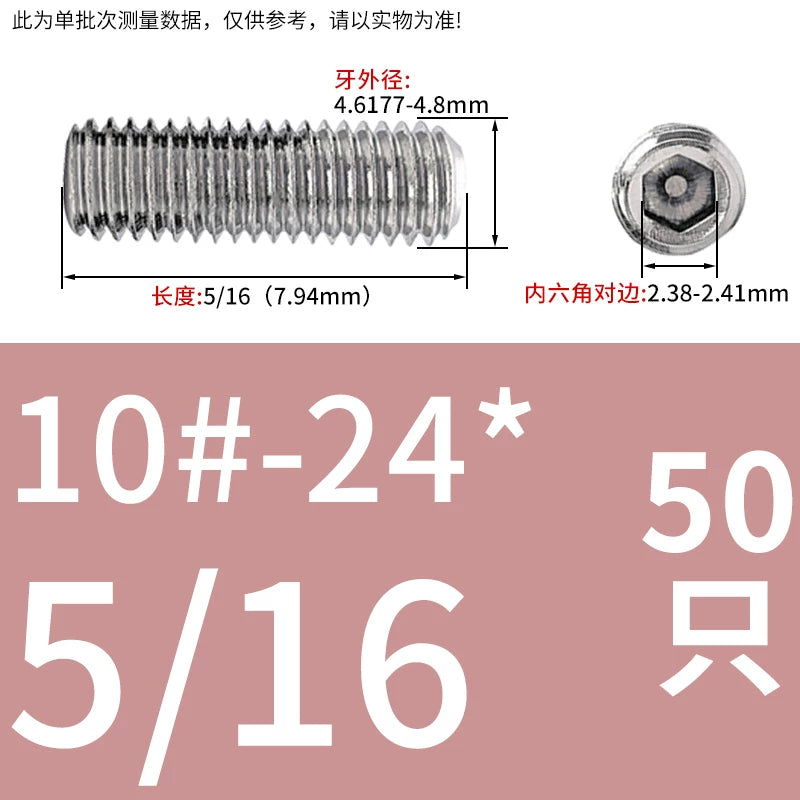 US Imperial UNC/UNF Set Screw Stainless Steel Hex Flat End Coarse Fine Thread Stop Fastener