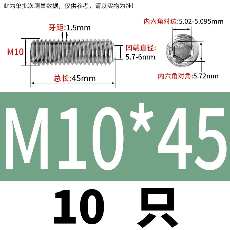 DIN916/GB80 M1.6-16 304/316 Stainless Steel Setting Screw | Concave End Headless Machine Screw Top Wire Stop Nail