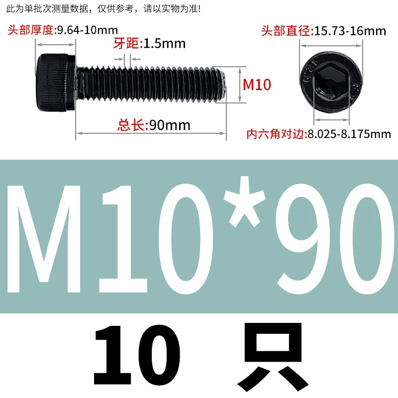DIN912  M1.4-M16 Grade 12.9 Cup Head Hexagon Screw Full Thread Cylindrical Knurled Head Metric Screw